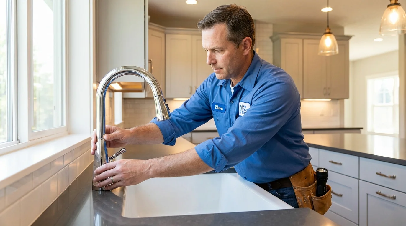 Kitchen faucet installation by Johns Plumbing LLC in Hunt Valley