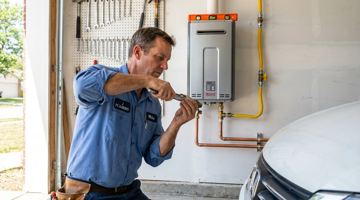 Tankless water heater installation by a Johns Plumbing LLC plumber in Hunt Valley